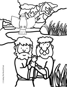 Jesus Baptism Coloring Page