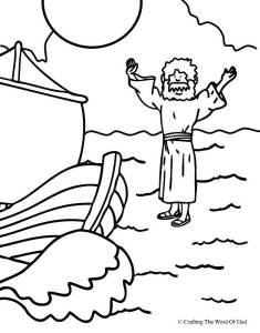 Jesus Walks On Water Coloring Page